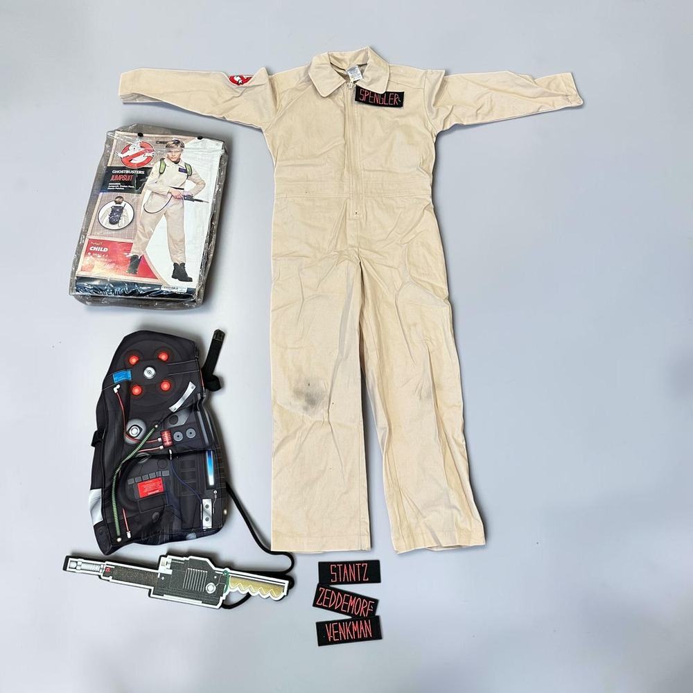 Spirit Halloween Ghostbusters Jumpsuit Costume Proton Pack Tan Child Small 4-6